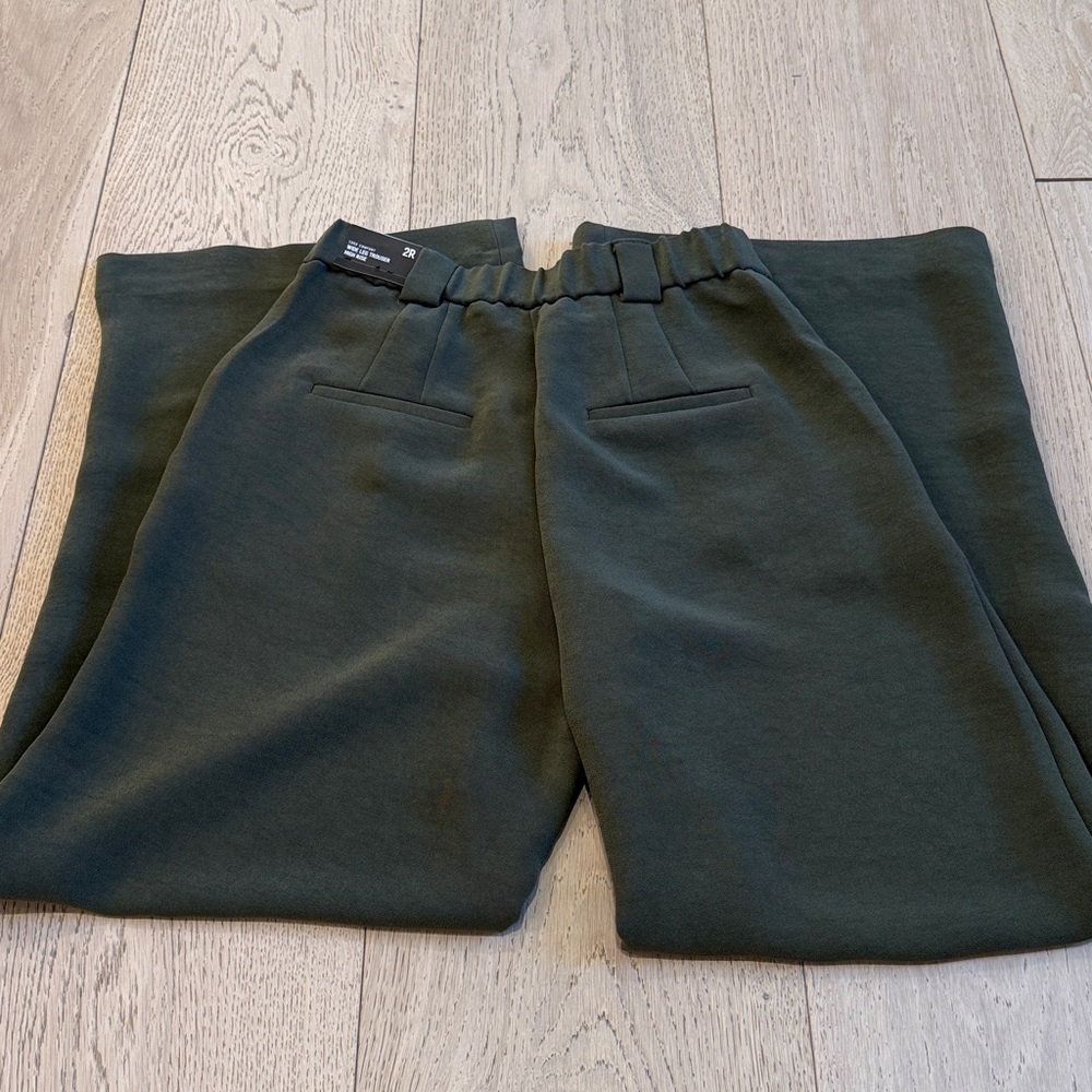 Express High Waisted Pleated Trouser in Olive Green Size 2 - Picture 5 of 14